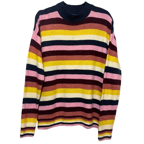 Cozy Oversized Colorful Striped Sweater - Picture 3 of 13